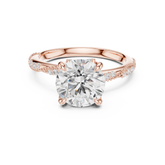 Delicate Beaded Band Solitaire - All Shape